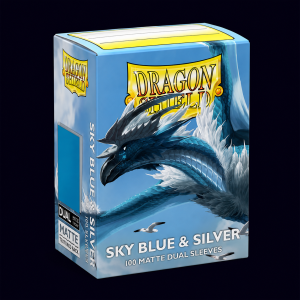 dragon shield sky blue & silver 100 matte dual sleeves