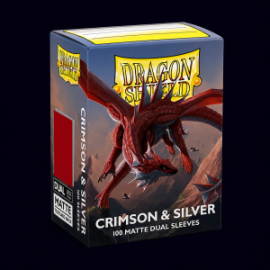 dragon shield crimson & silver 100 matte dual sleeves