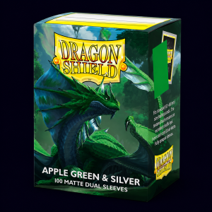 dragon shield apple green & silver 100 matte dual sleeves