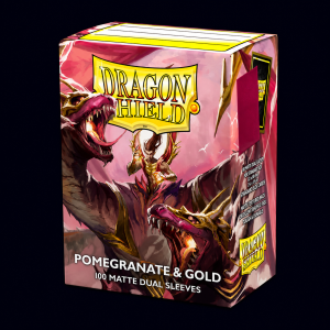 dragon shield pomegranate & gold 100 matte dual sleeves