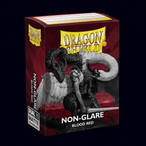 dragon shield non-glare red blood 100  sleeves